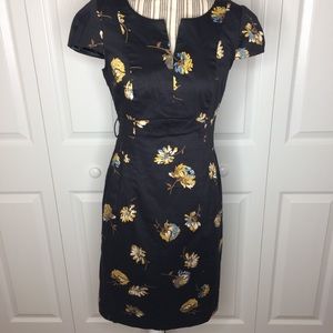 Boden black cap sleeve sheath dress